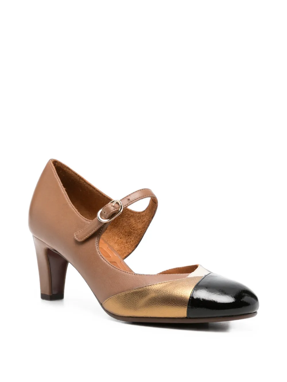 Chie Mihara colour-block buckle-fastening pumps Bruin