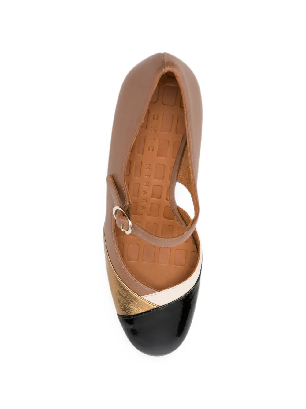 Chie Mihara colour-block buckle-fastening pumps Bruin