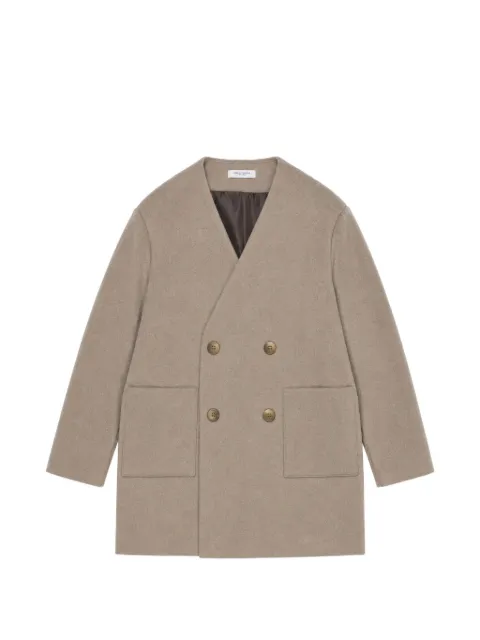 Paolo Pecora Kids double-breasted collarless coat