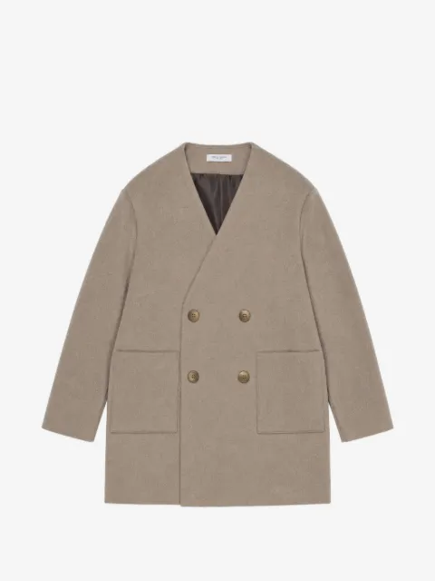 Paolo Pecora Kids double-breasted collarless coat