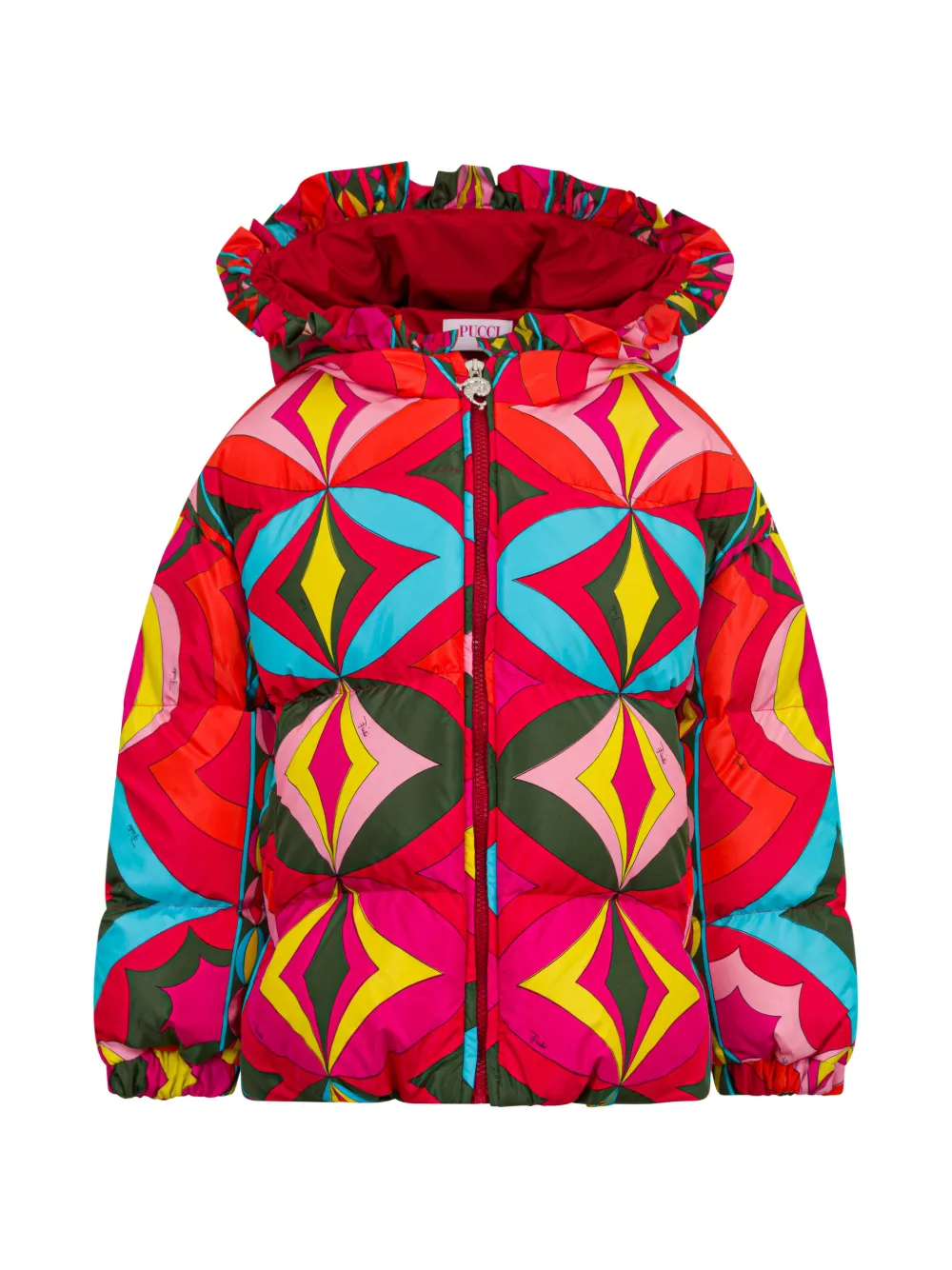 PUCCI Junior Iride-print padded jacket - Rosso