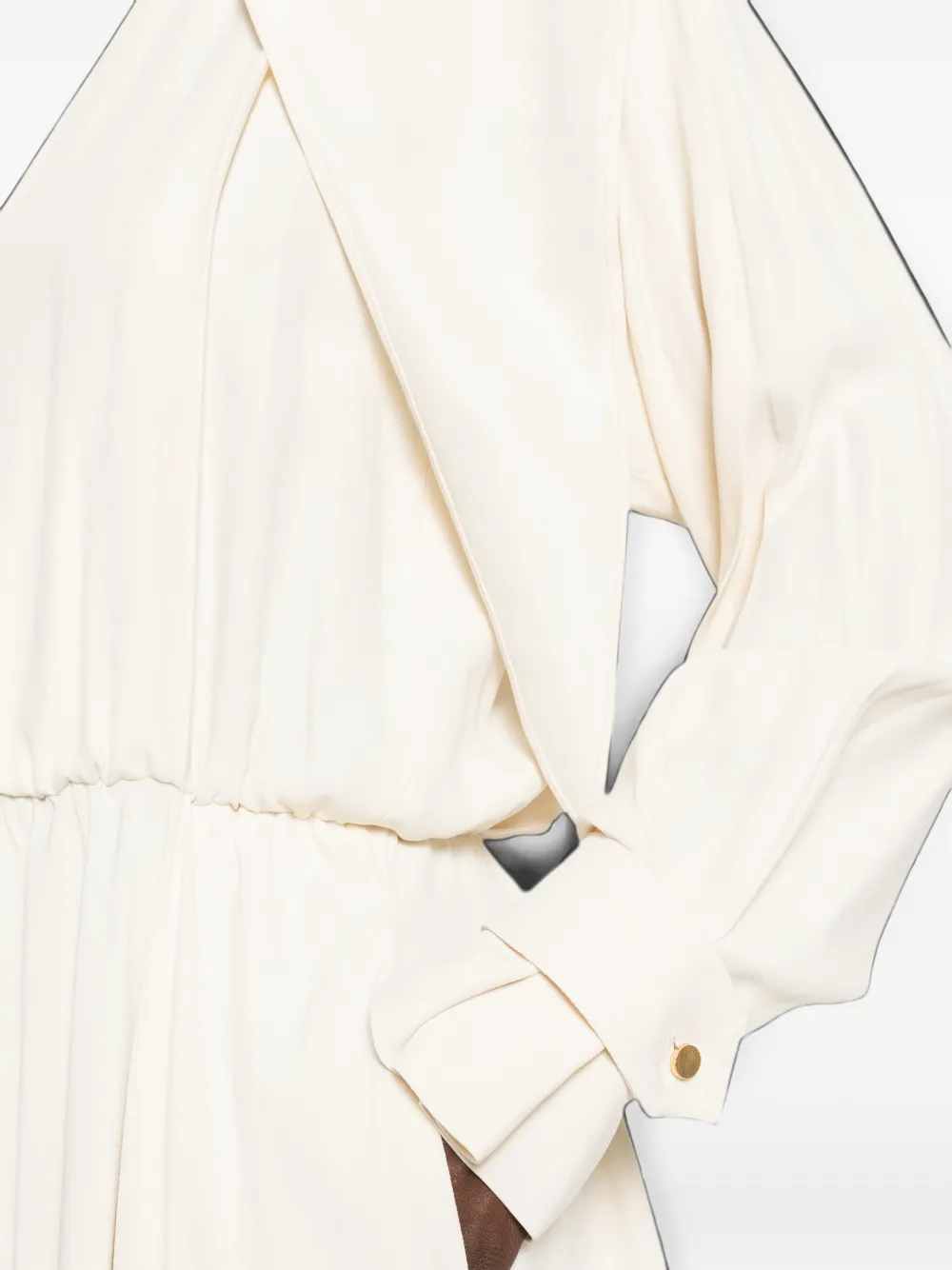 Alberta Ferretti Jurk met cape-effect en V-hals Wit