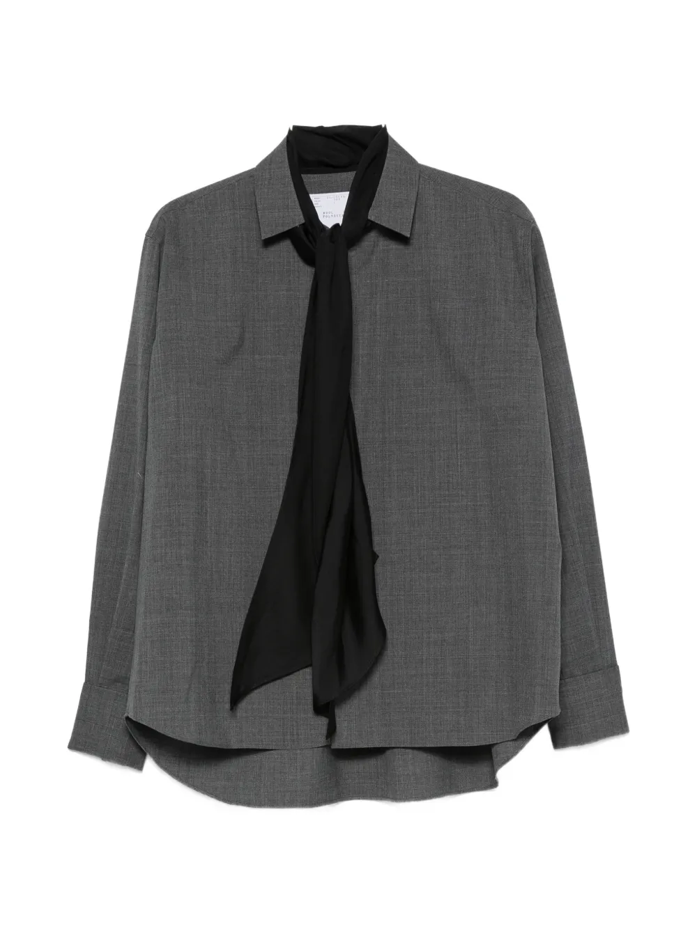 sacai pussy-bow layered-detail shirt - Grau