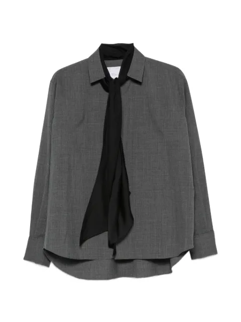 sacai camisa con lazo en el cuello y detalle a capas