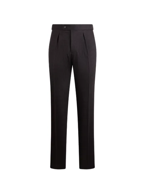 slowear pleated pressed-crease trousers