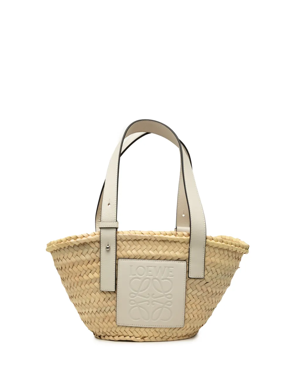 Loewe Pre-Owned 2023 Small Raffia Anagram Basket tote bag - Weiß