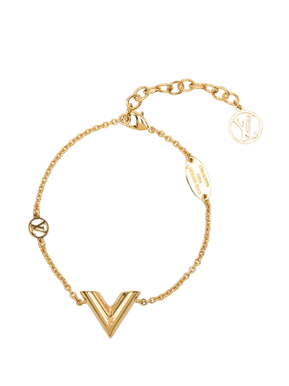 Louis Vuitton Pre-Owned 2024 Gold Plated Essential V Bracelet costume bracelet - Oro