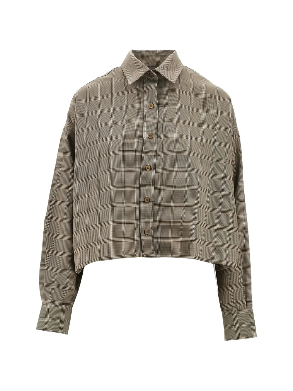 The Frankie Shop Arlen boxy blouse beige glen geruit