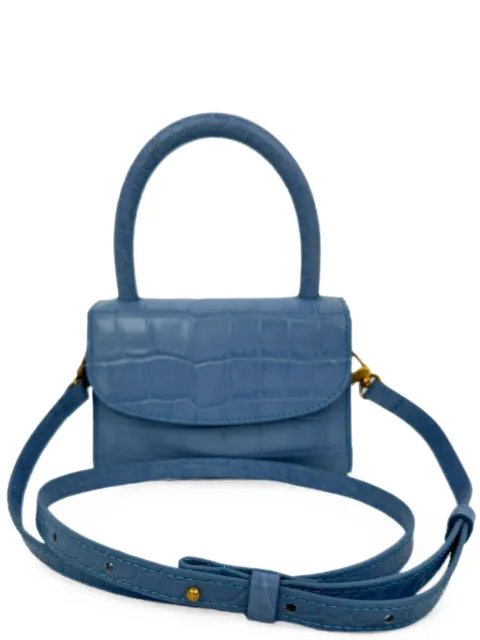 BY FAR crocodile-embossed top handle bag