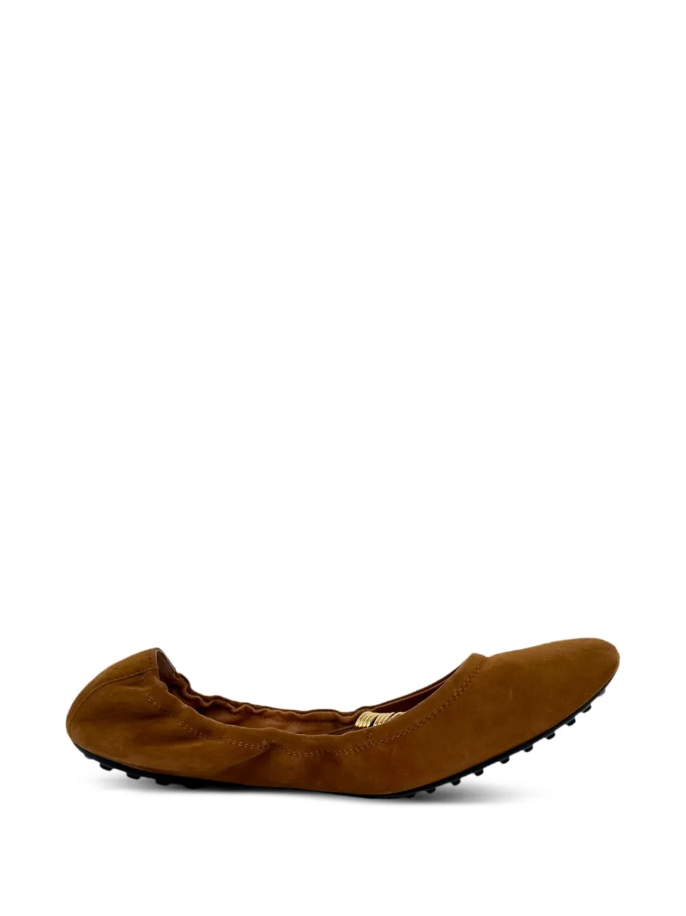 Tod's Vintage Golden-Ring ballet flats - Braun