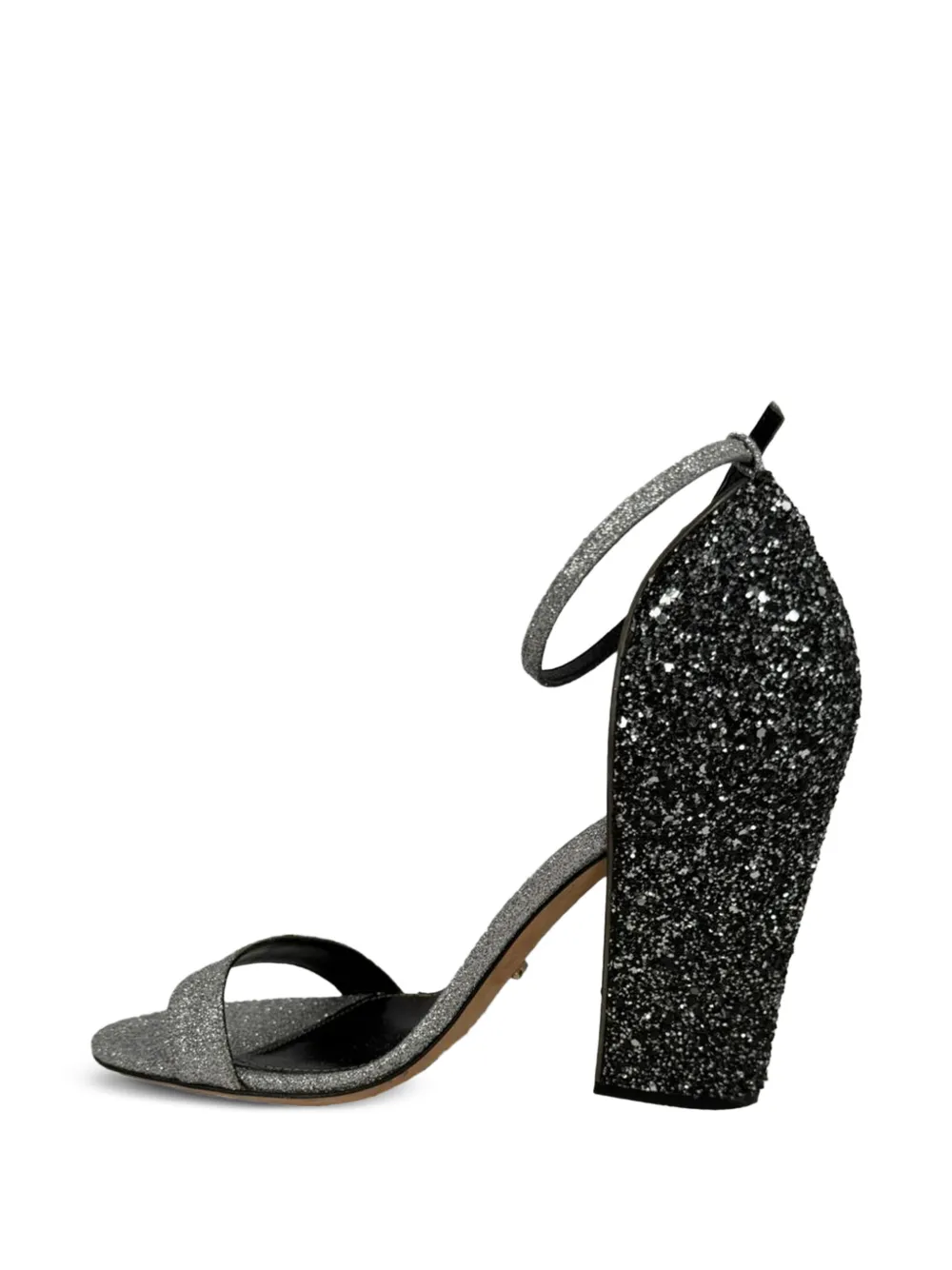 Sergio Rossi Vintage glitter block-heel sandals - Silber