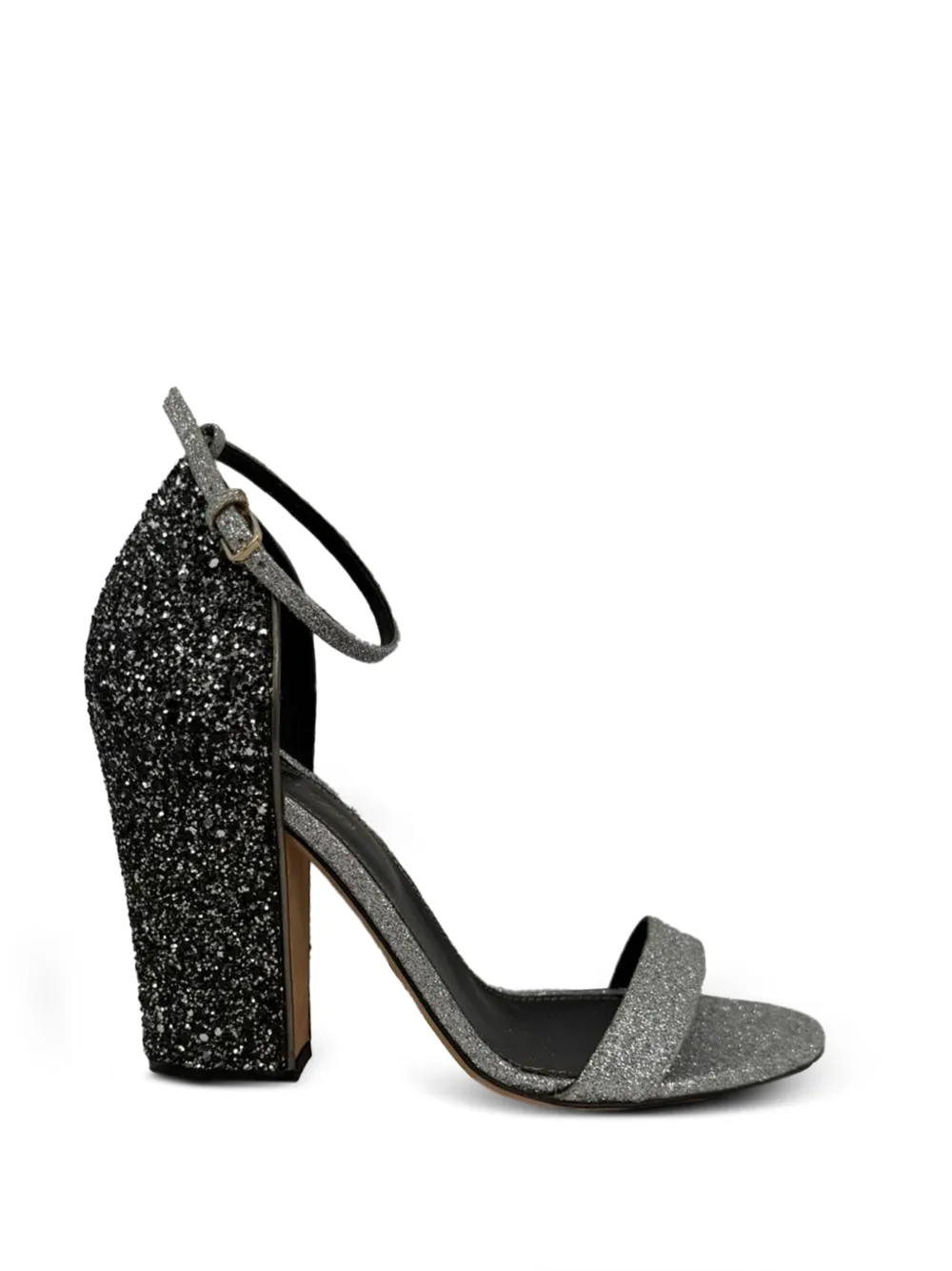 Sergio Rossi Vintage glitter block-heel sandals - Silber