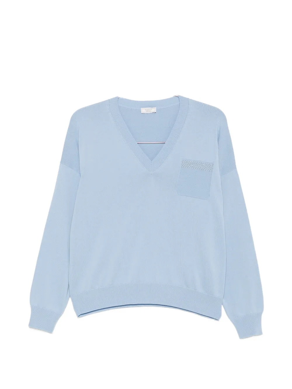 Peserico embellished V-neck sweater - Blu