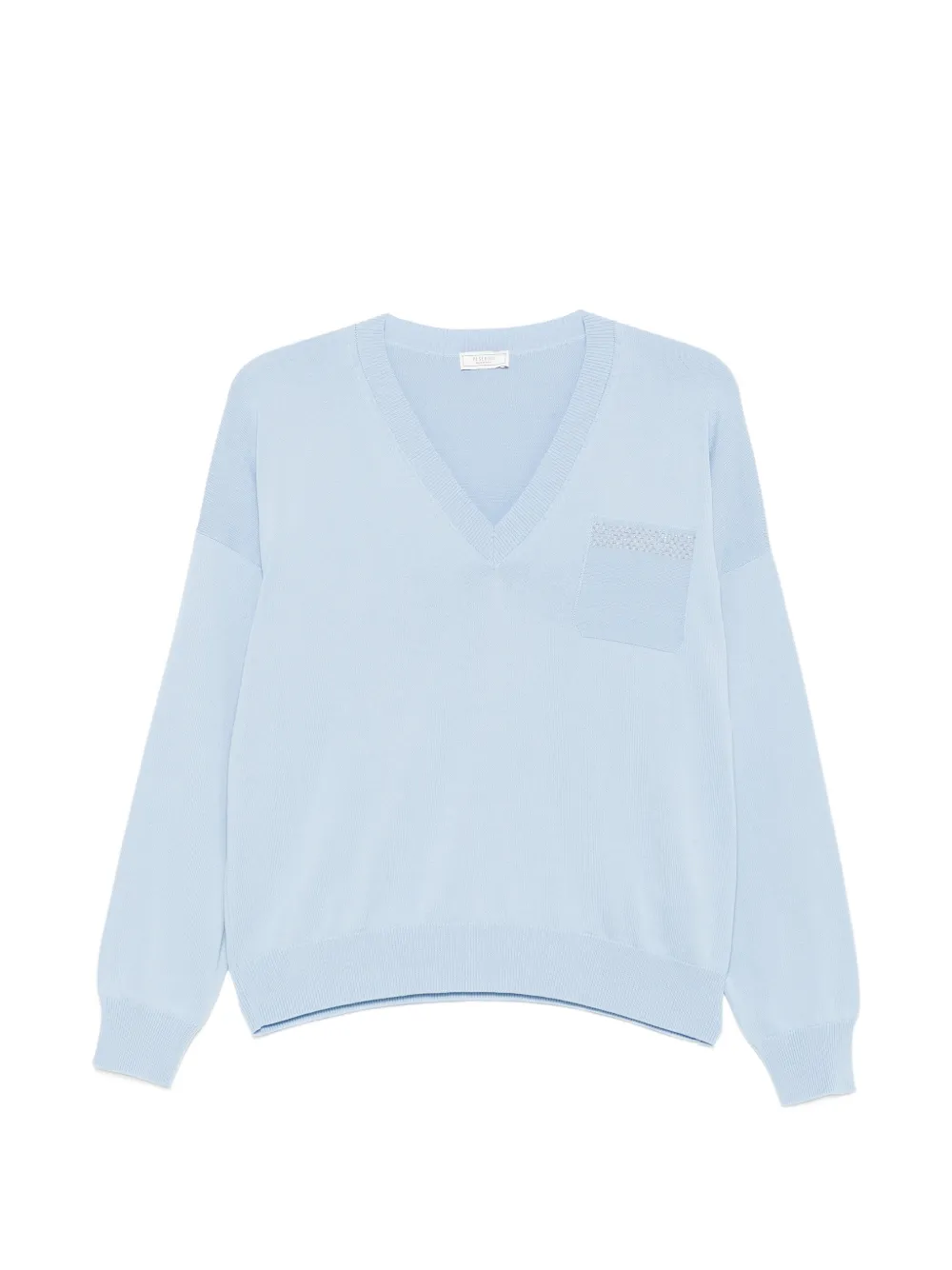 Peserico embellished V-neck sweater Blauw
