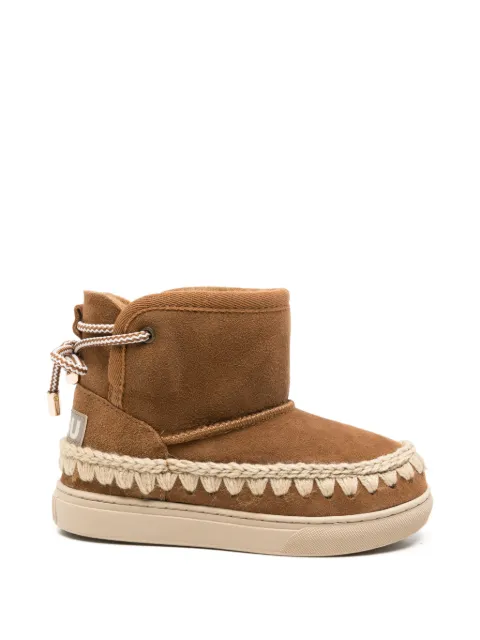 Mou Kids bottines lacées à bords en crochet