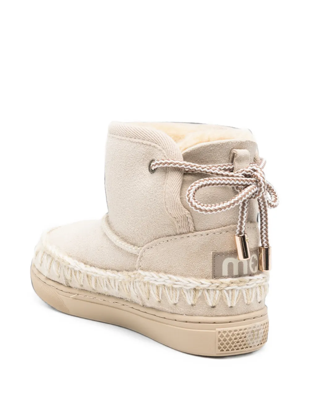 Mou Kids crochet-trim boots Beige