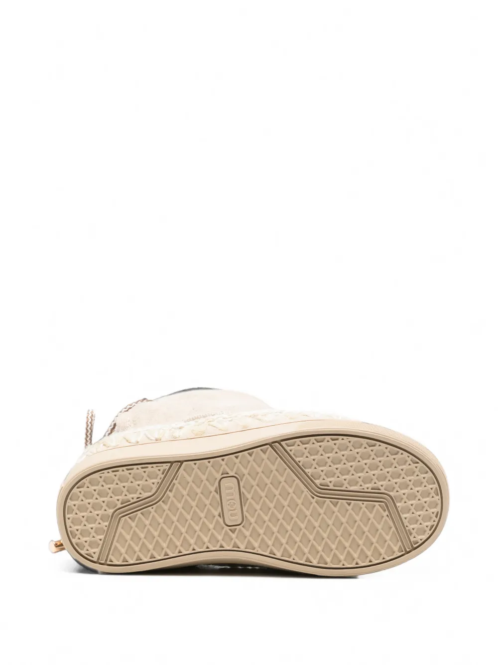 Mou Kids crochet-trim boots Beige