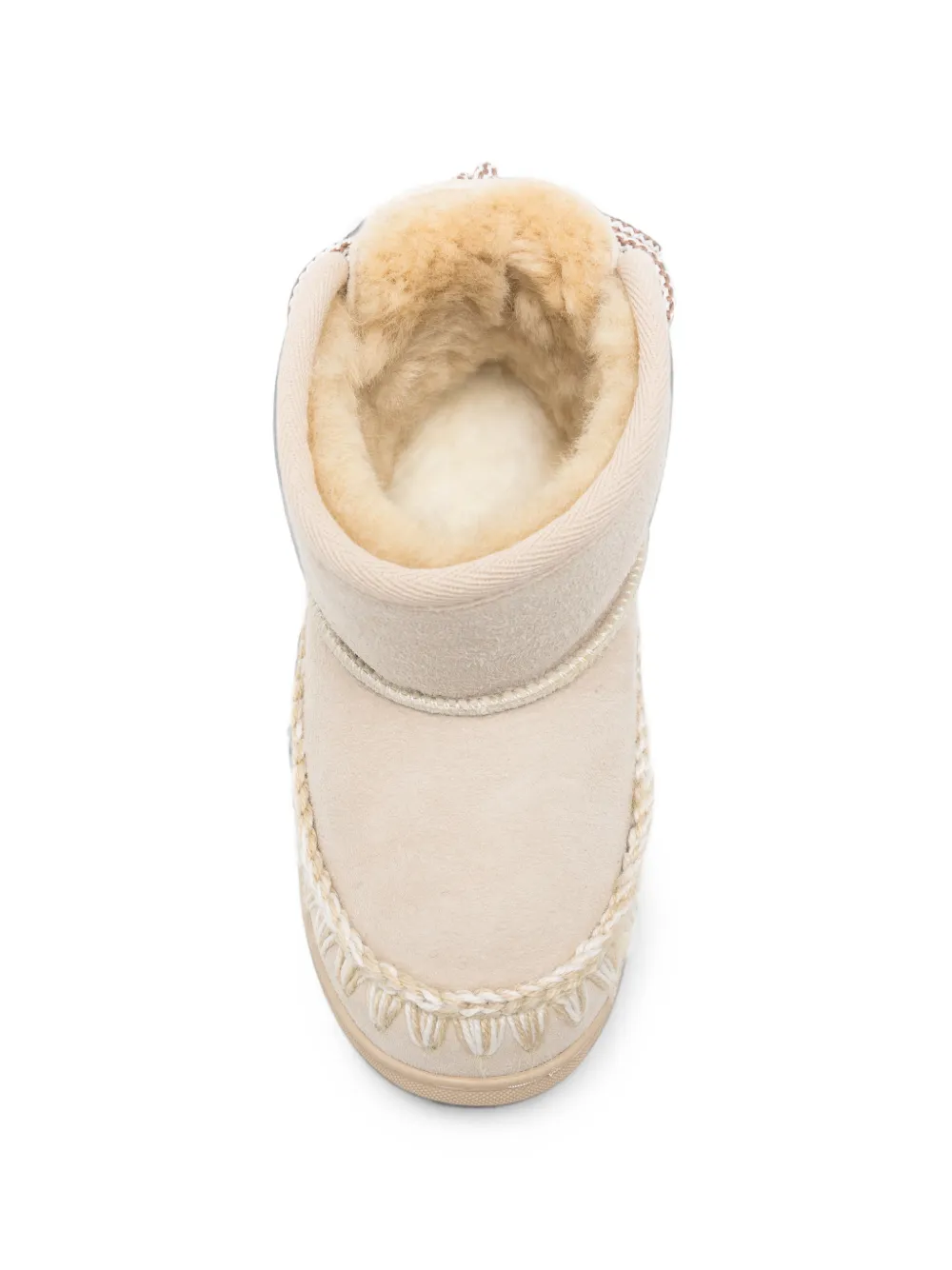 Mou Kids crochet-trim boots Beige