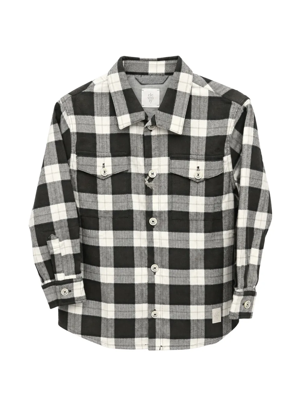 Eleventy Kids check-pattern long-sleeve shirt - Schwarz