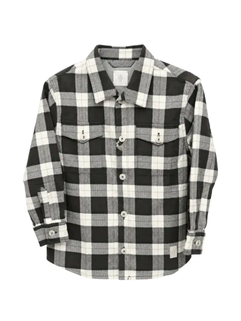 Eleventy Kids check-pattern long-sleeve shirt