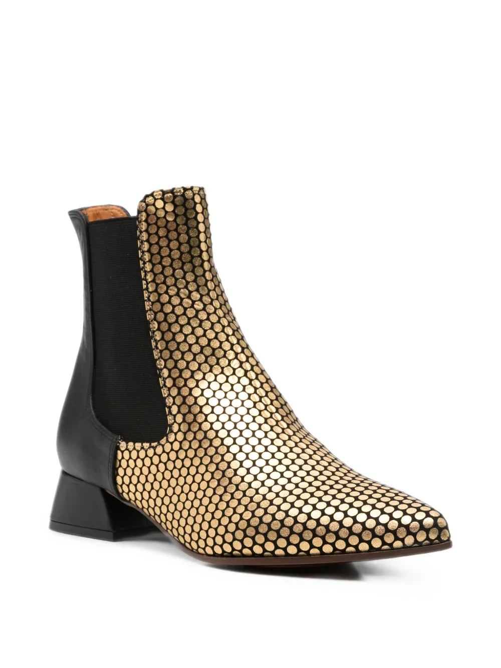 Chie Mihara Helix polka-dot leather ankle boots Zwart