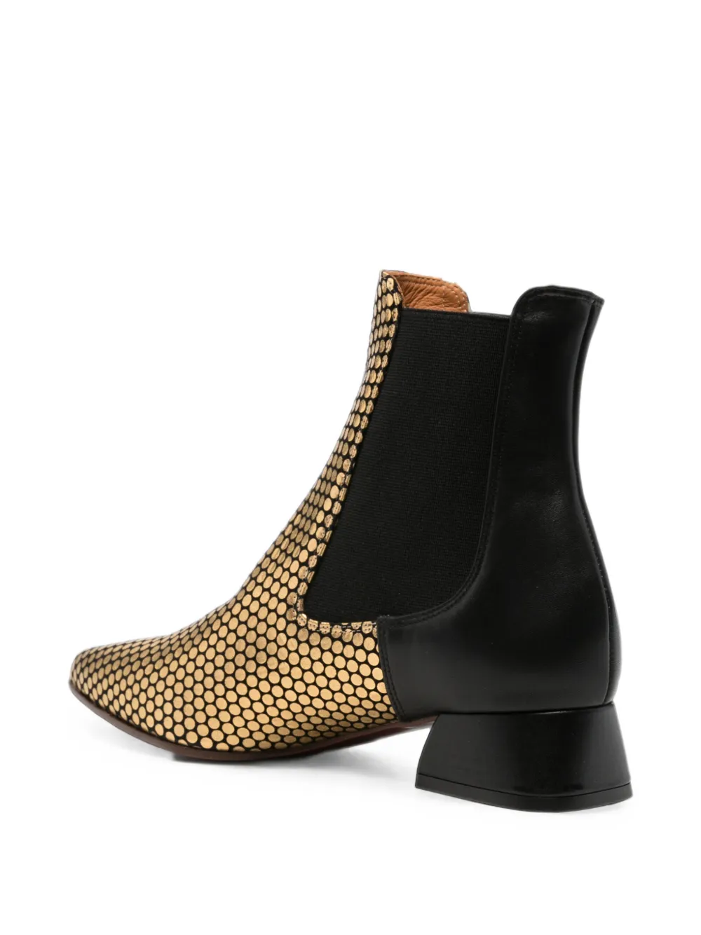 Chie Mihara Helix polka-dot leather ankle boots Zwart