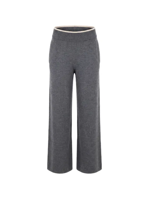 PINKO pantalones de chándal de canalé de lana