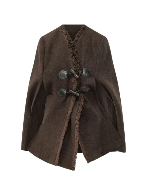 GANNI cape in brown wool