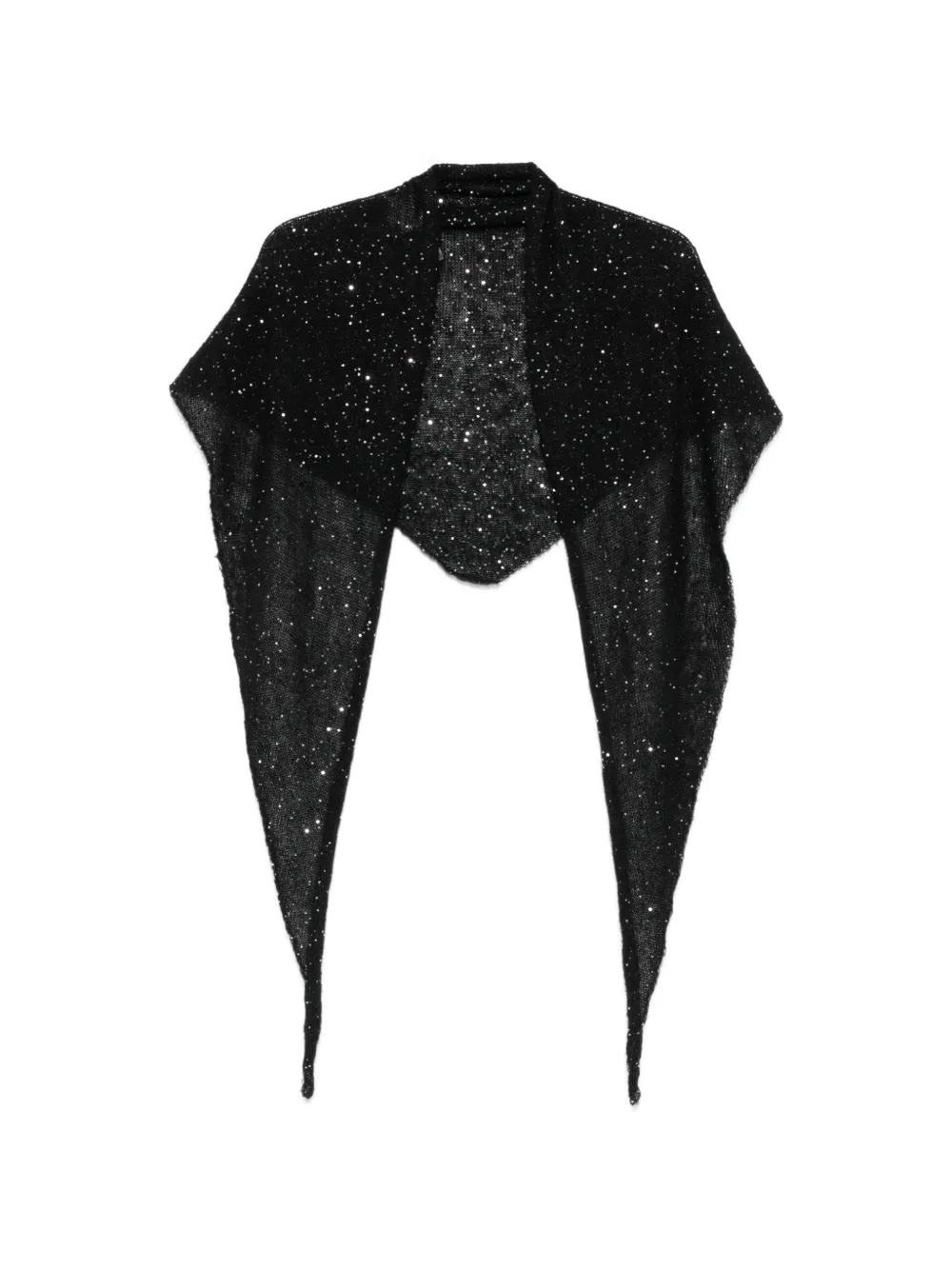 Nude sequin-embellished mohair scarf - Nero