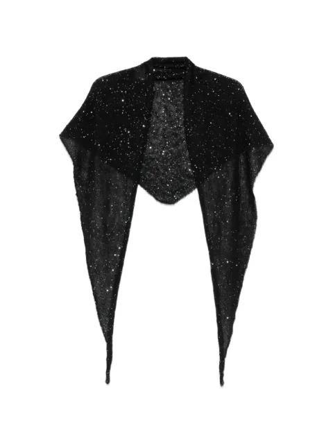 Nude sequin-embellished mohair scarf
