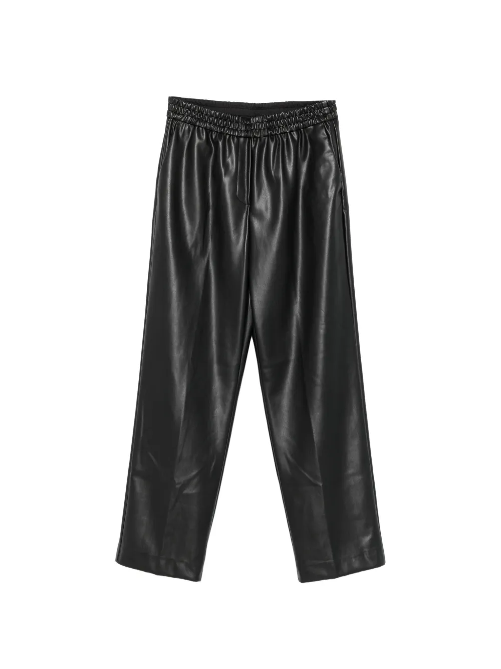 Nude elasticated faux-leather trousers - Nero