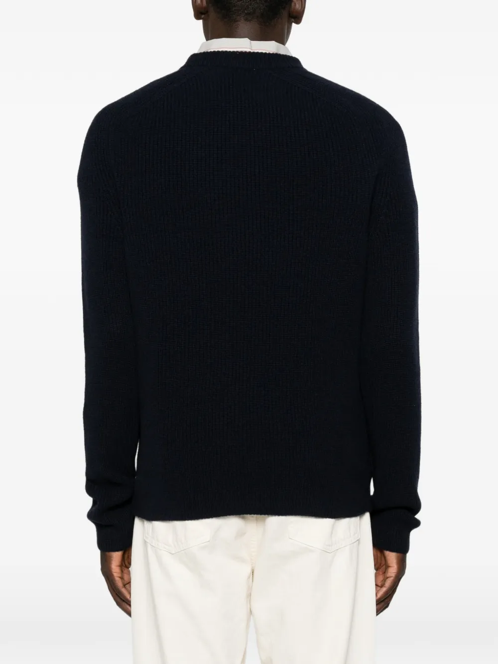 Malo Ribgebreide trui met raglan mouwen Blauw