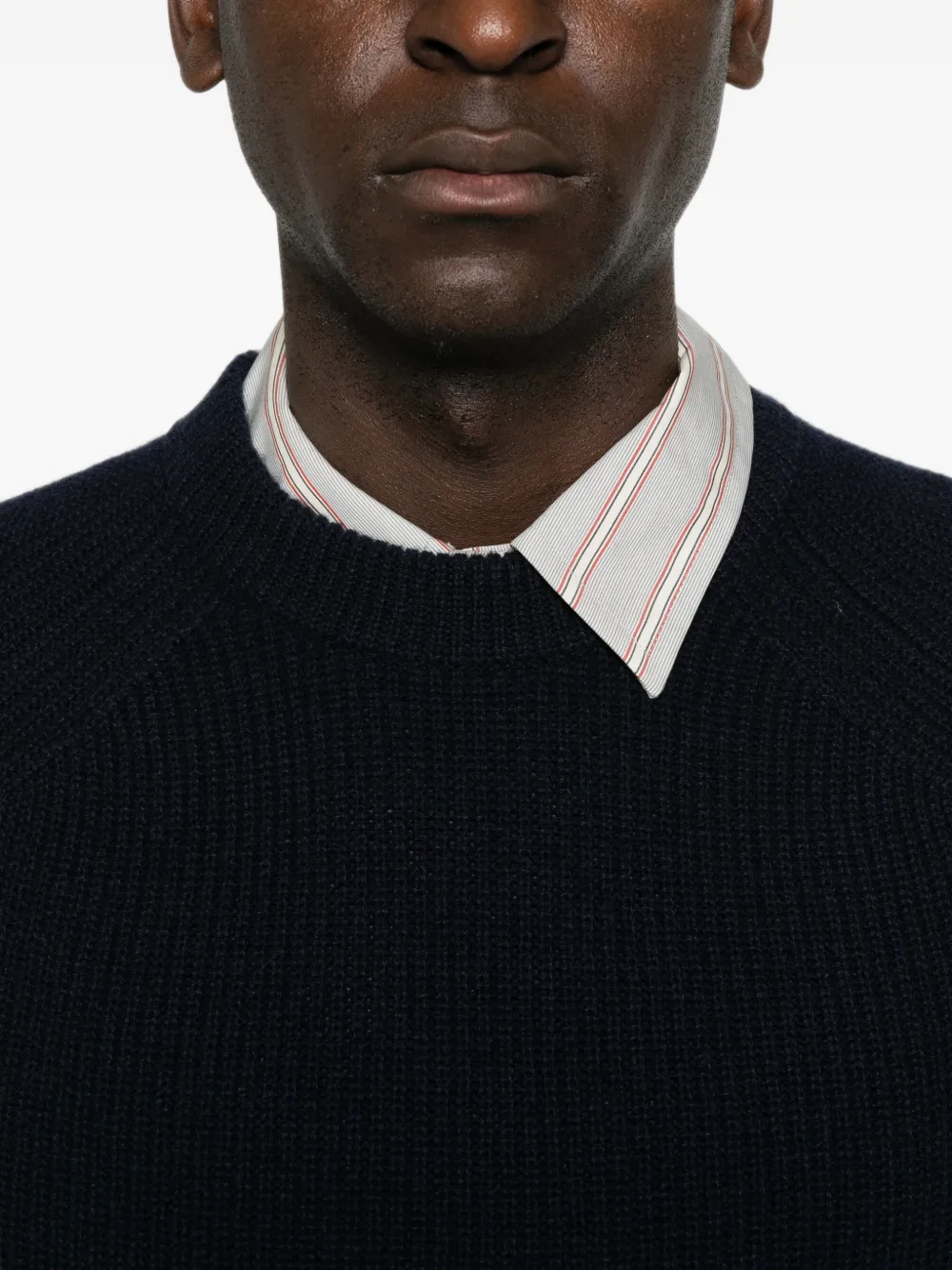 Malo Ribgebreide trui met raglan mouwen Blauw
