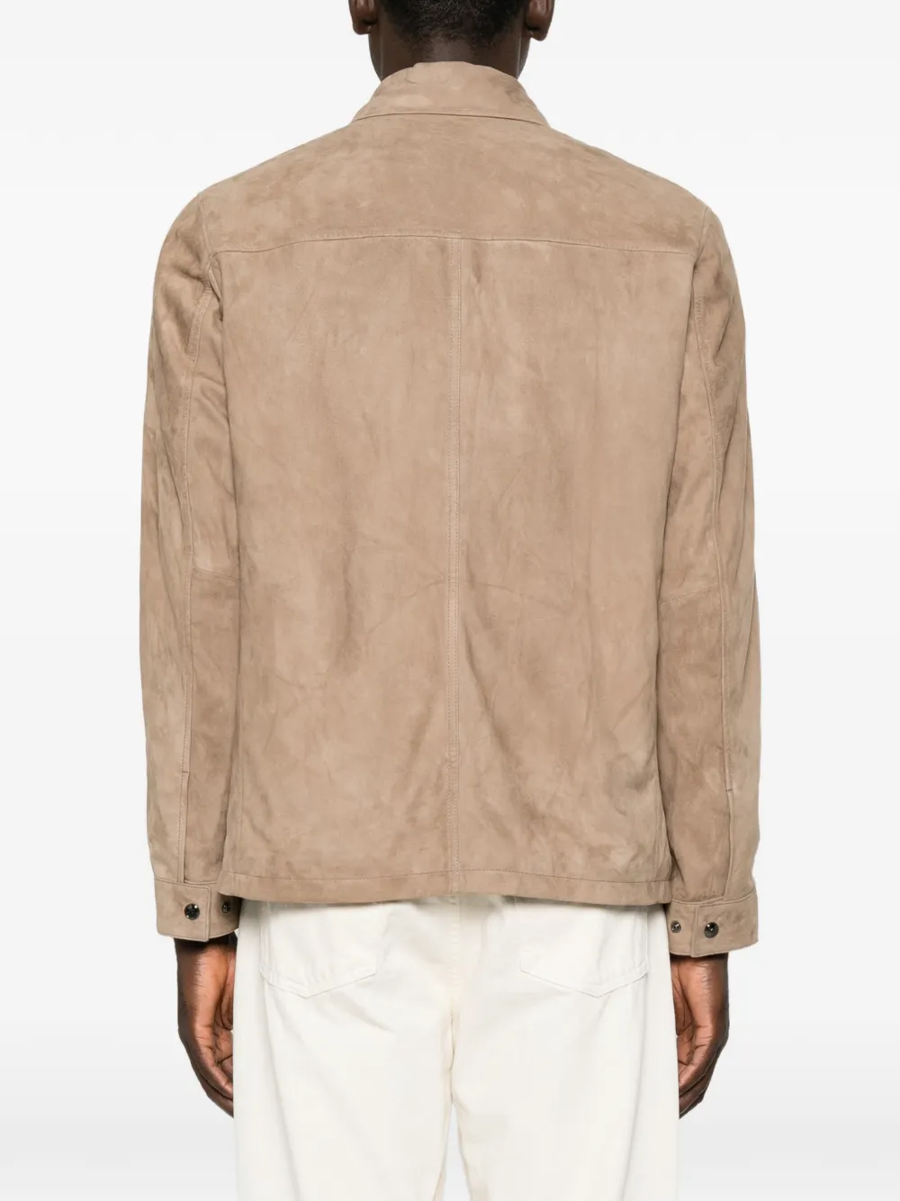 Paul & Shark Suède jack met vlakken Beige