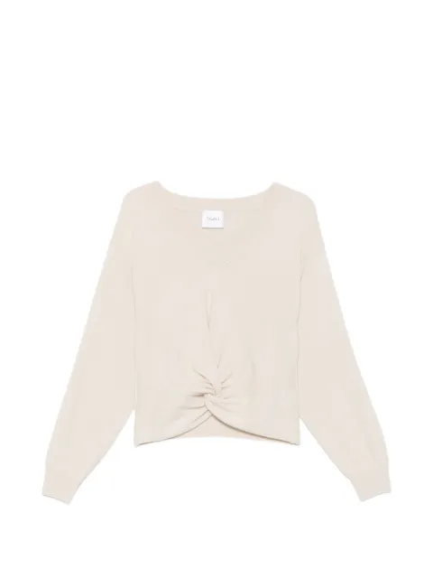 Nude jersey con detalle retorcido y cuello en V