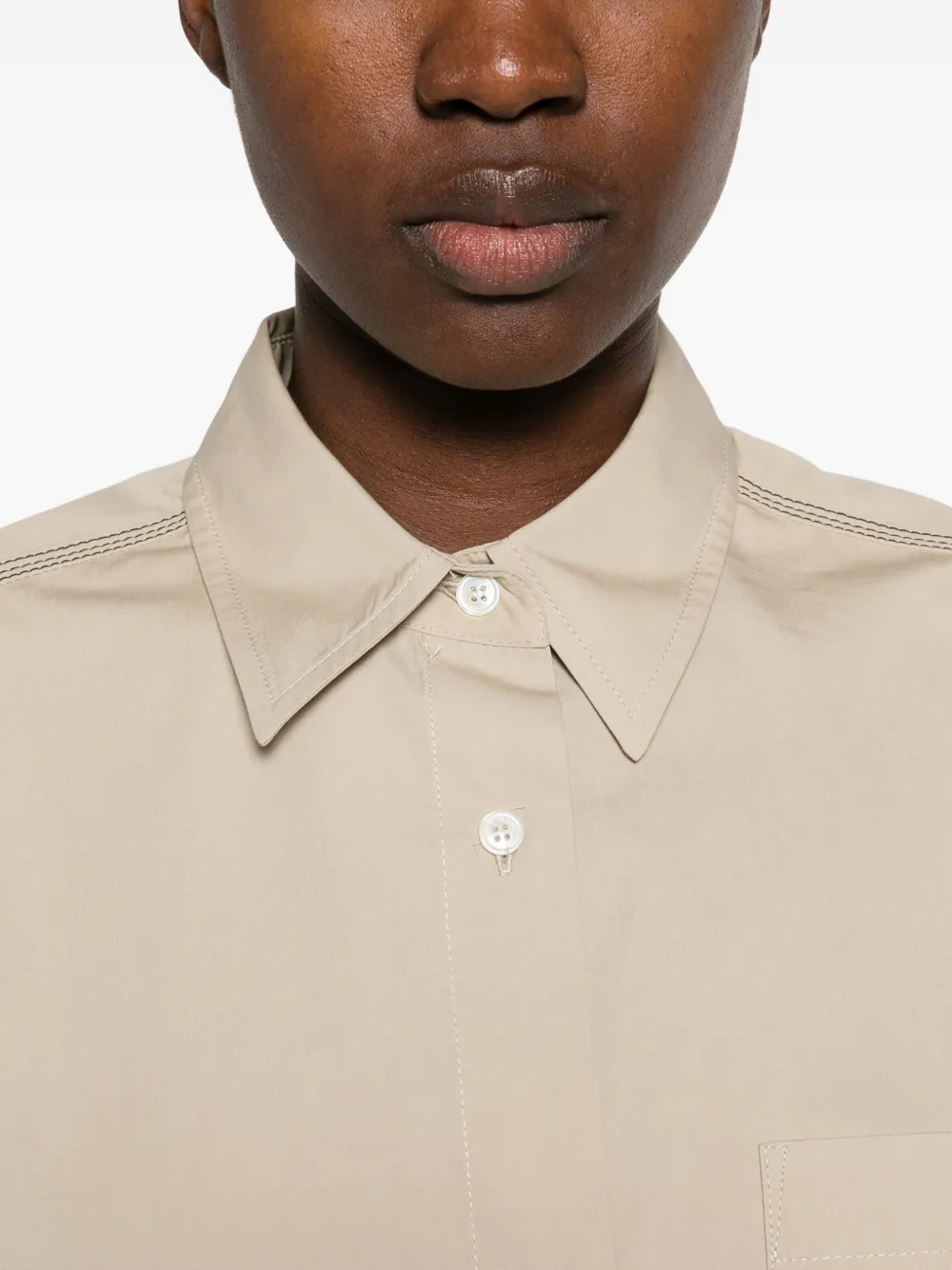 Marni Blouse met borstzak en knoopsluiting Beige