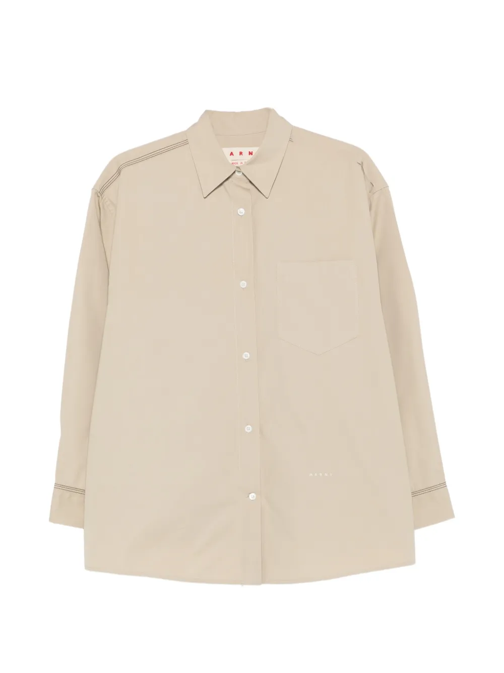 Marni button-fastening chest-pocket shirt - Nude
