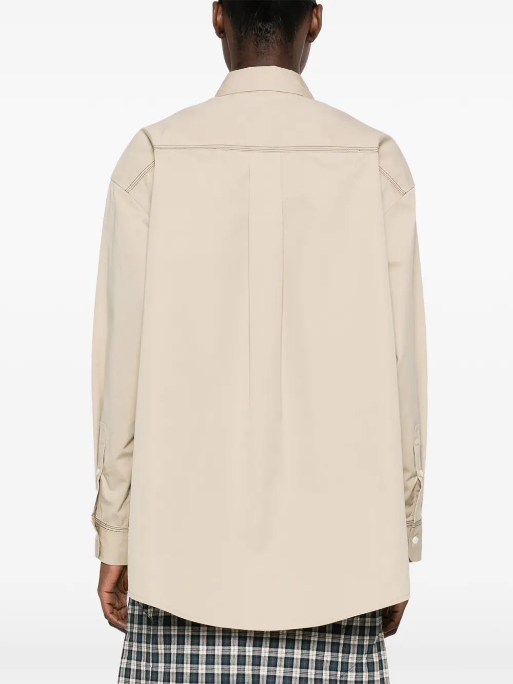 Marni Blouse met borstzak en knoopsluiting Beige