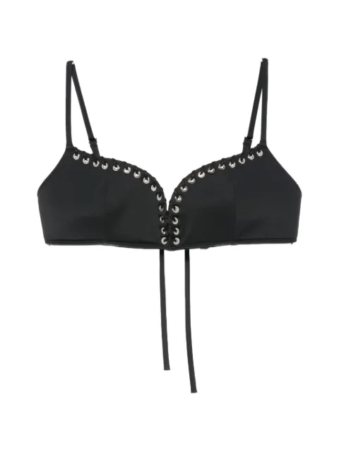 Ludovic de Saint Sernin eyelet-embellished lace-up bikini top