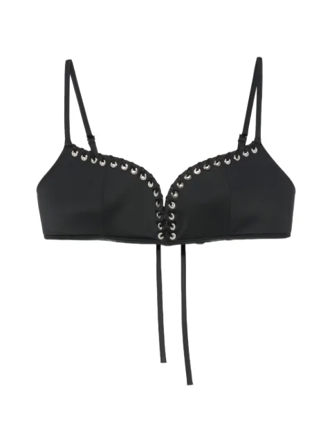 Ludovic de Saint Sernin eyelet-embellished lace-up bikini top