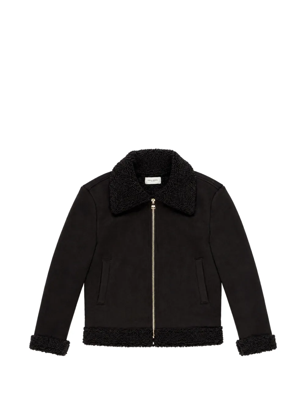 Paolo Pecora Kids faux-shearling trim jacket - Schwarz