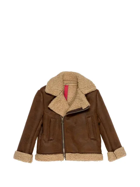 Manuel Ritz Kids contrast-trim off-centre jacket