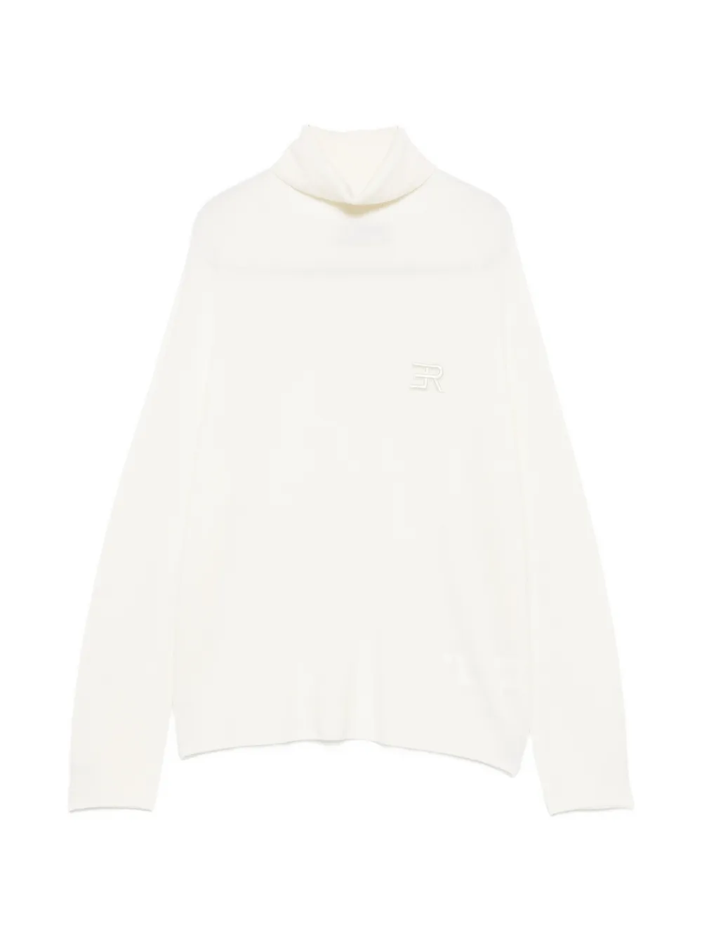 ERMANNO FIRENZE embroidered-logo roll-neck sweater - Nude