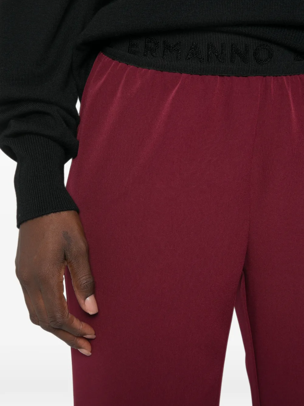 ERMANNO FIRENZE Pantalon met logo tailleband Rood