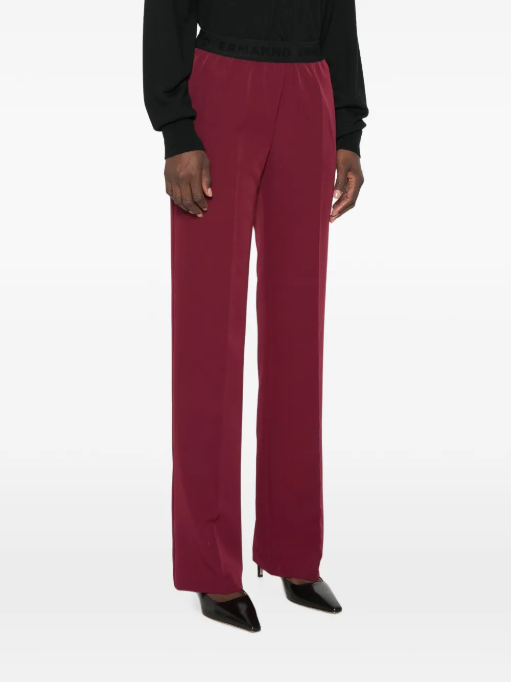 ERMANNO FIRENZE Pantalon met logo tailleband Rood