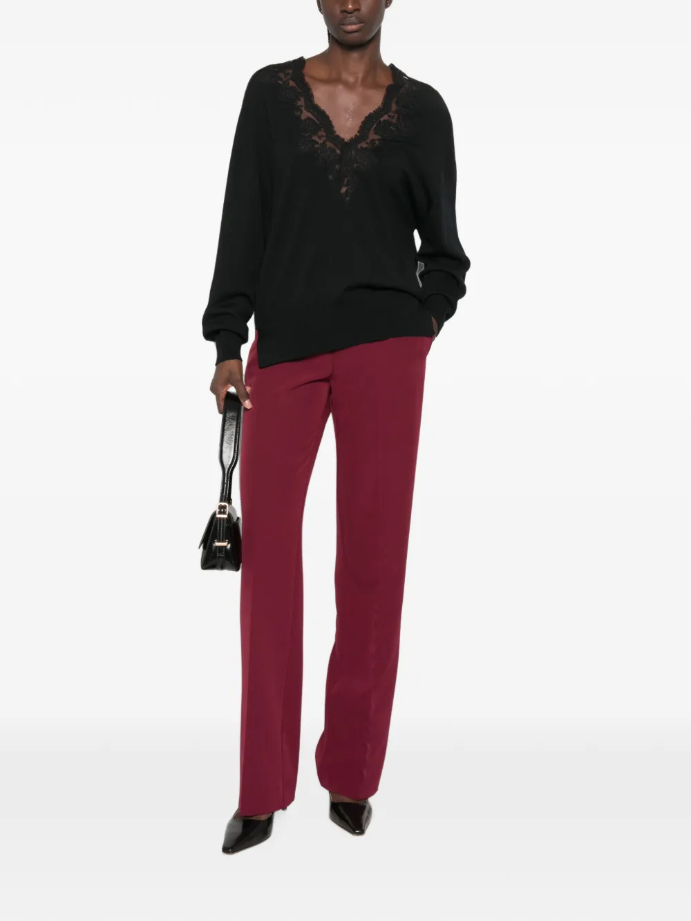 ERMANNO FIRENZE Pantalon met logo tailleband Rood