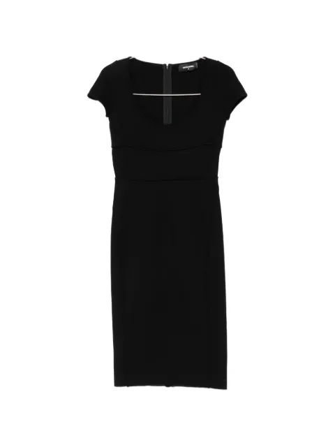 DSQUARED2 2000s panelled scoop-neck midi dress