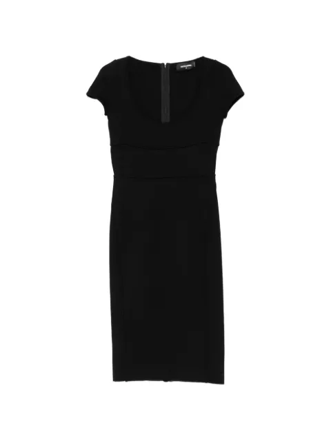 DSQUARED2 2000s panelled scoop-neck midi dress