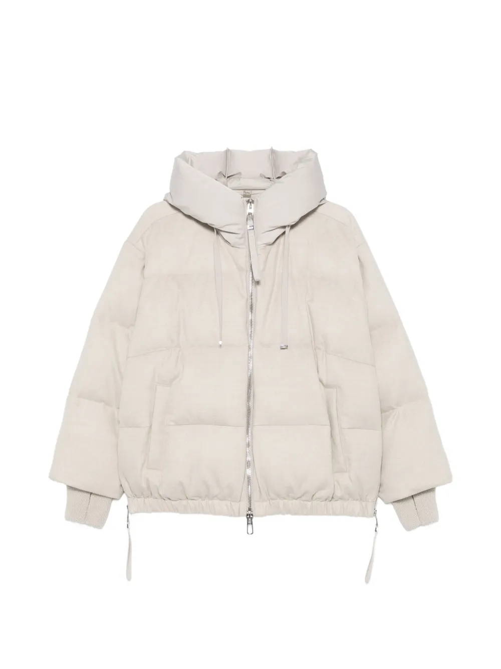 Duno Quilted Hooded Puffer Jacket In White