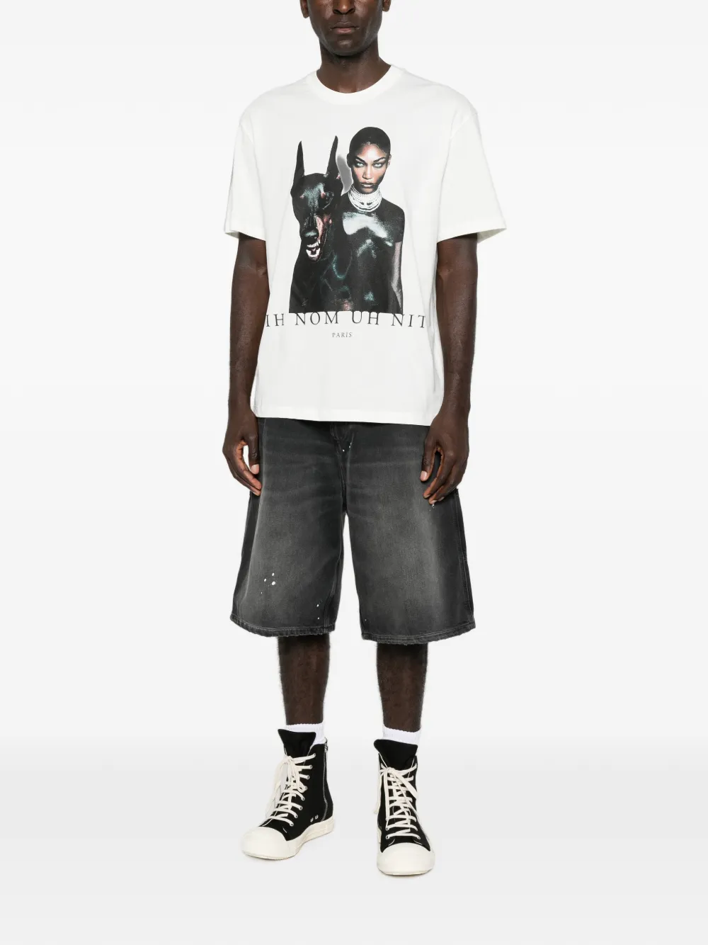 Ih Nom Uh Nit Family katoenen T-shirt met print Wit